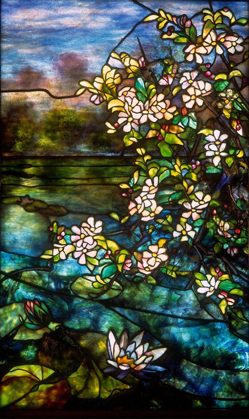 Apple Blossom & Lilies window | 24” x 44”