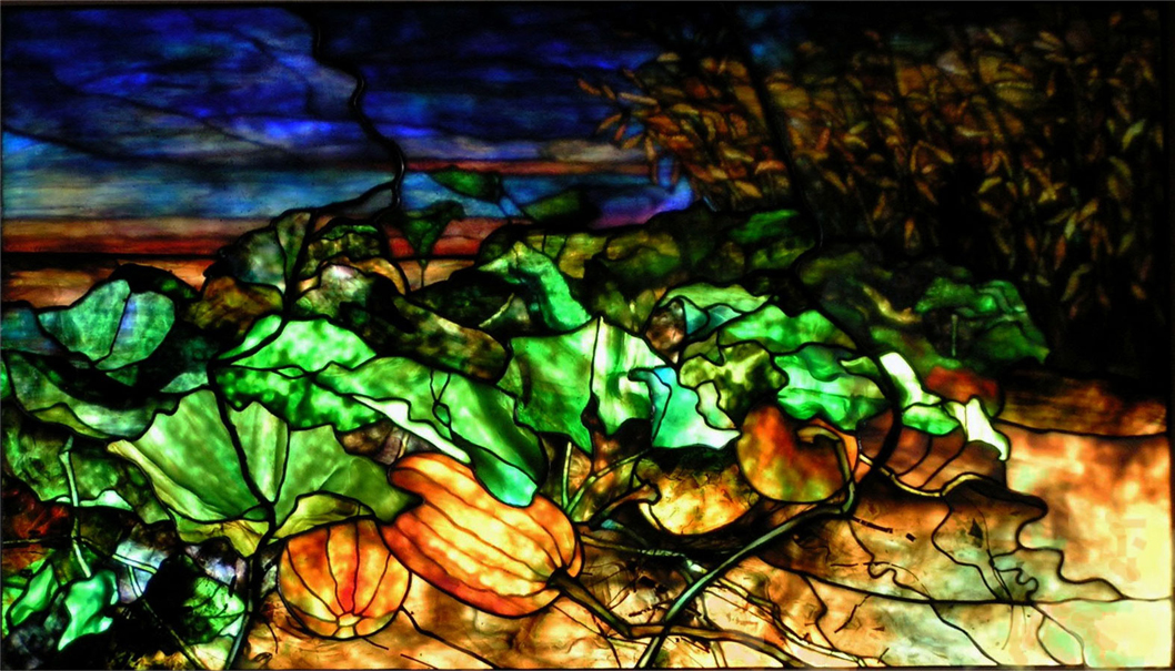 Pumpkins at Sunset window | 32” x 55”